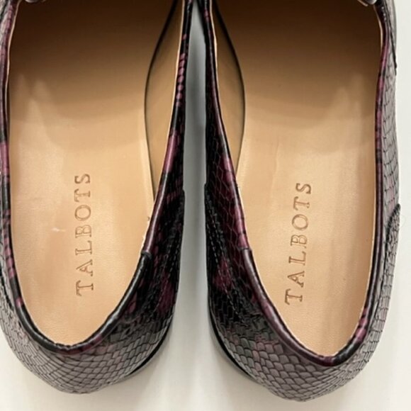 Talbots Leighton Brogue Tasseled Embossed Exotic Loafers - Picture 6 of 8